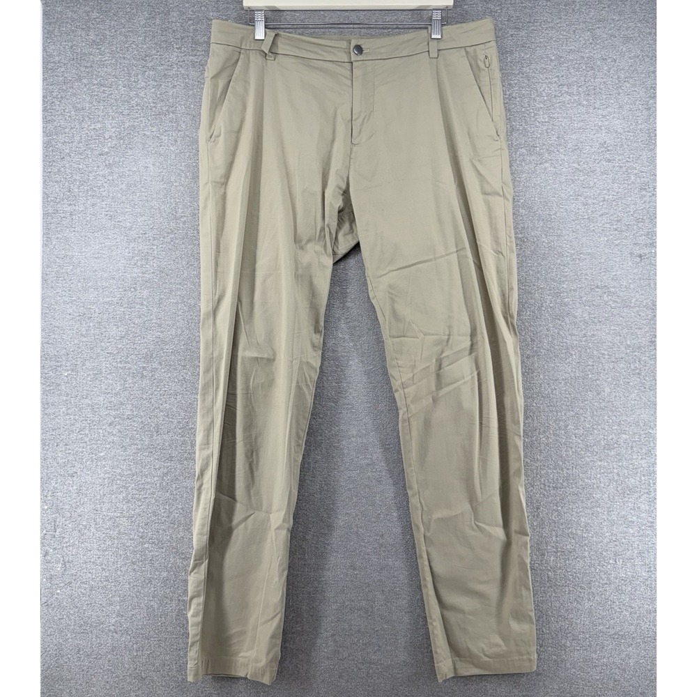 Lululemon Commission Classic Pants Men Size 36 Swift Cotton Beige Comfy